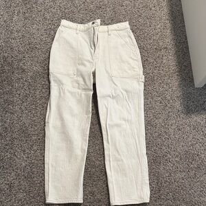 Abercrombie & Fitch Cream High-Rise Pants